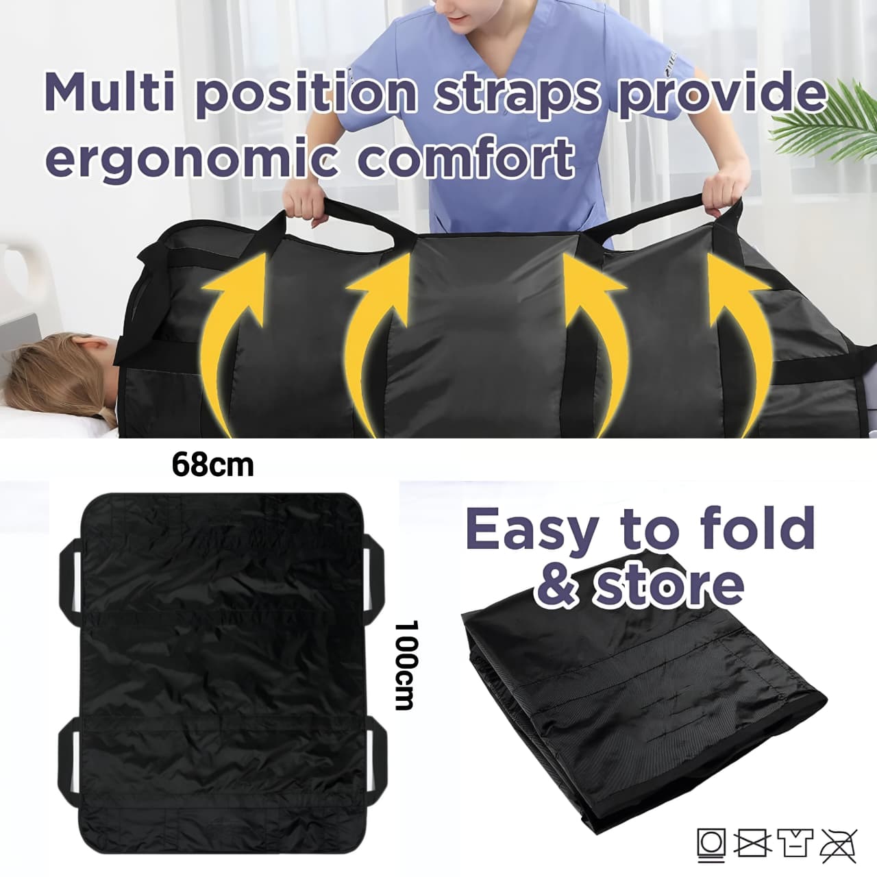 Multifunctional Patient Positioning Bed Pad with Handles